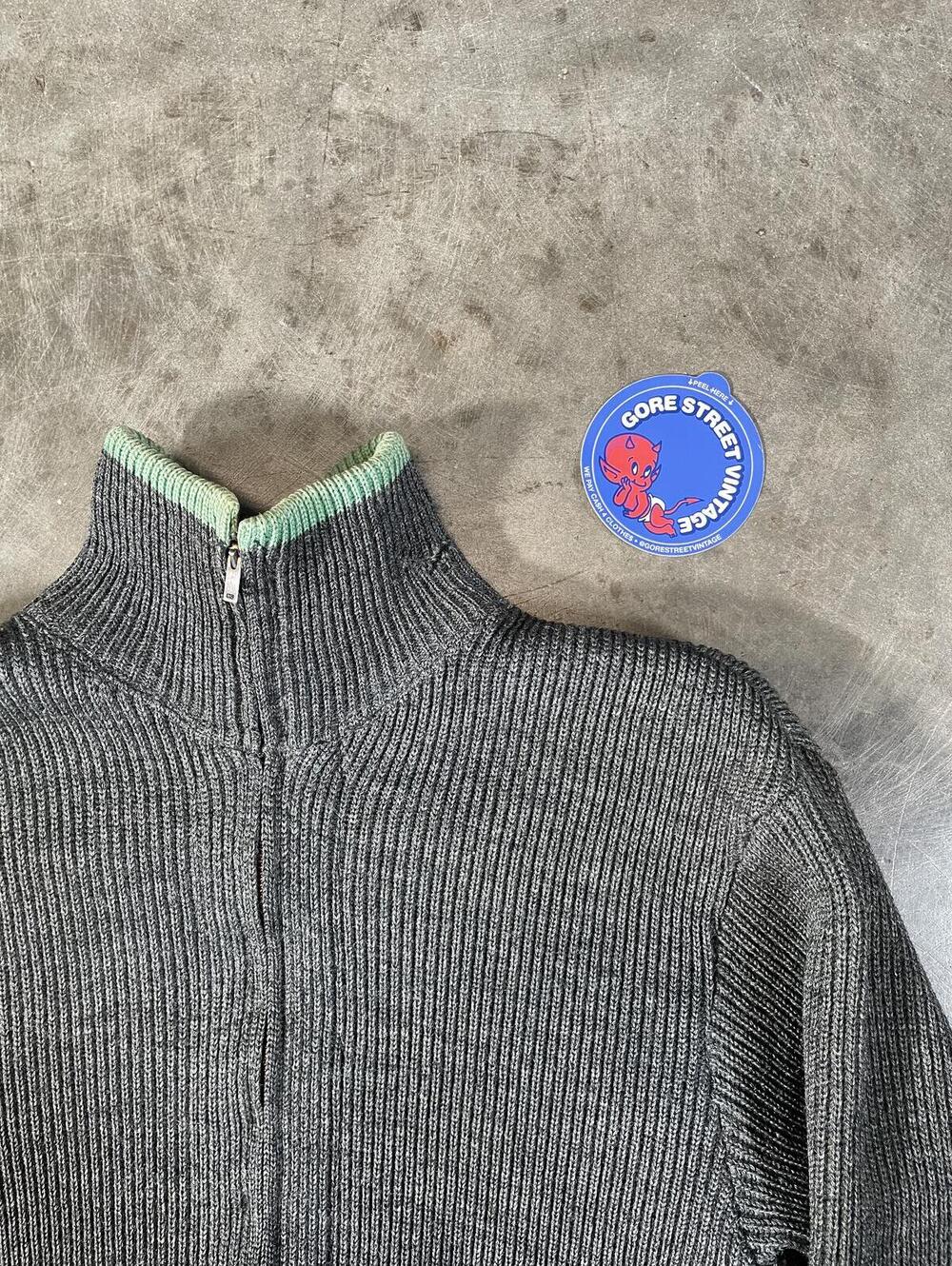 Vintage 40s Wool Knit sweater talon Medium 18x23 distressed
